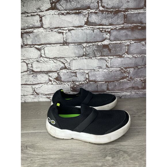 Oofos Black Fabric Slip On Recovery Shoes Women Sz 38.5EU/8M US - Picture 12 of 16